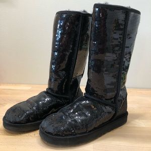 Black Glitter Ugg boots